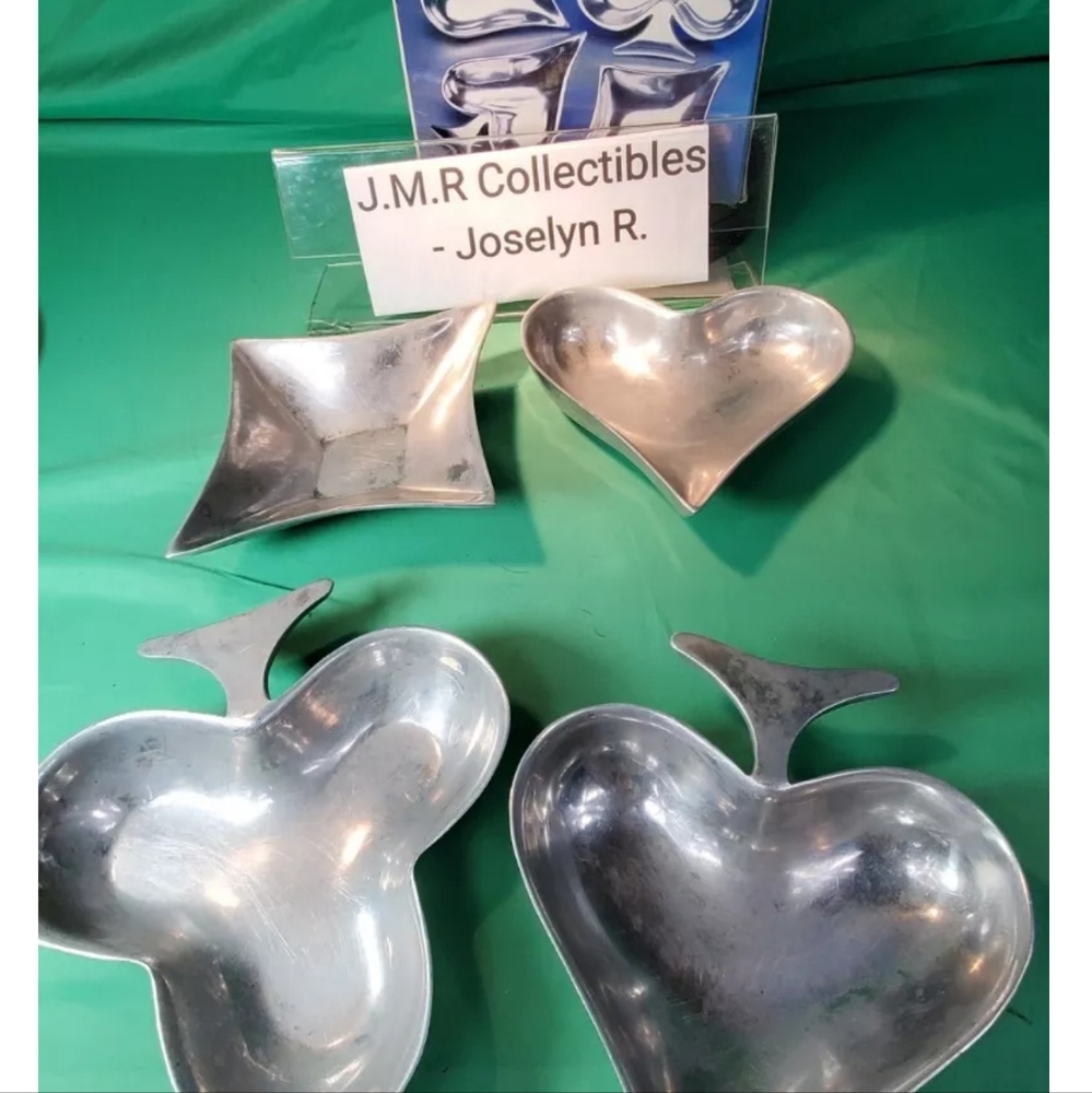 Metalworks by International Casino Collection Cards 4-Piece Appetizer Bowl Set